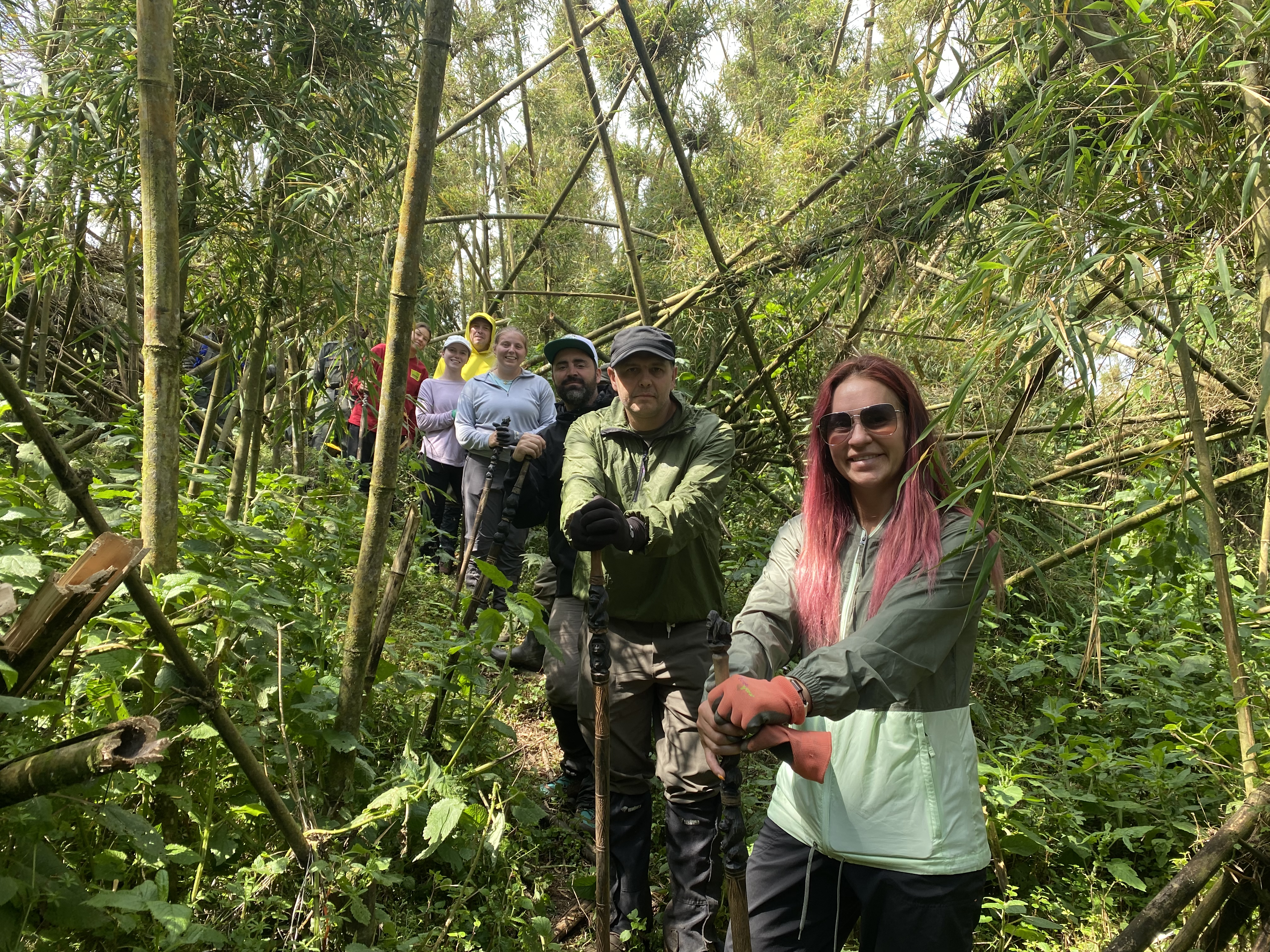 Group of travelers enjoying the nature